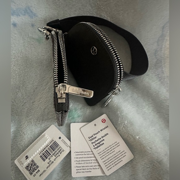 Lululemon Dual Pouch Wristlet Glitter dark silver graphite - Picture 4 of 11